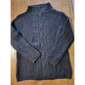 Villager Sport Liz Claiborne Size S Acrylic Wool Mohair Blend Brown Sweater